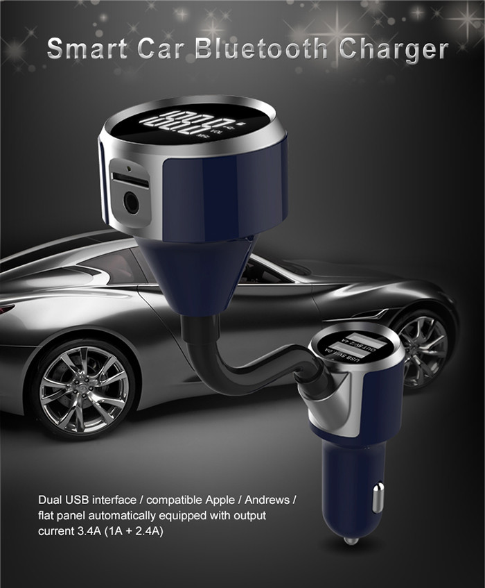 FM Transmitter Bluetooth Car Charger / Wireless Car Adapter For Car Audio Radio