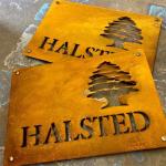 Contemporary Industrial Corten Steel Sign For Business