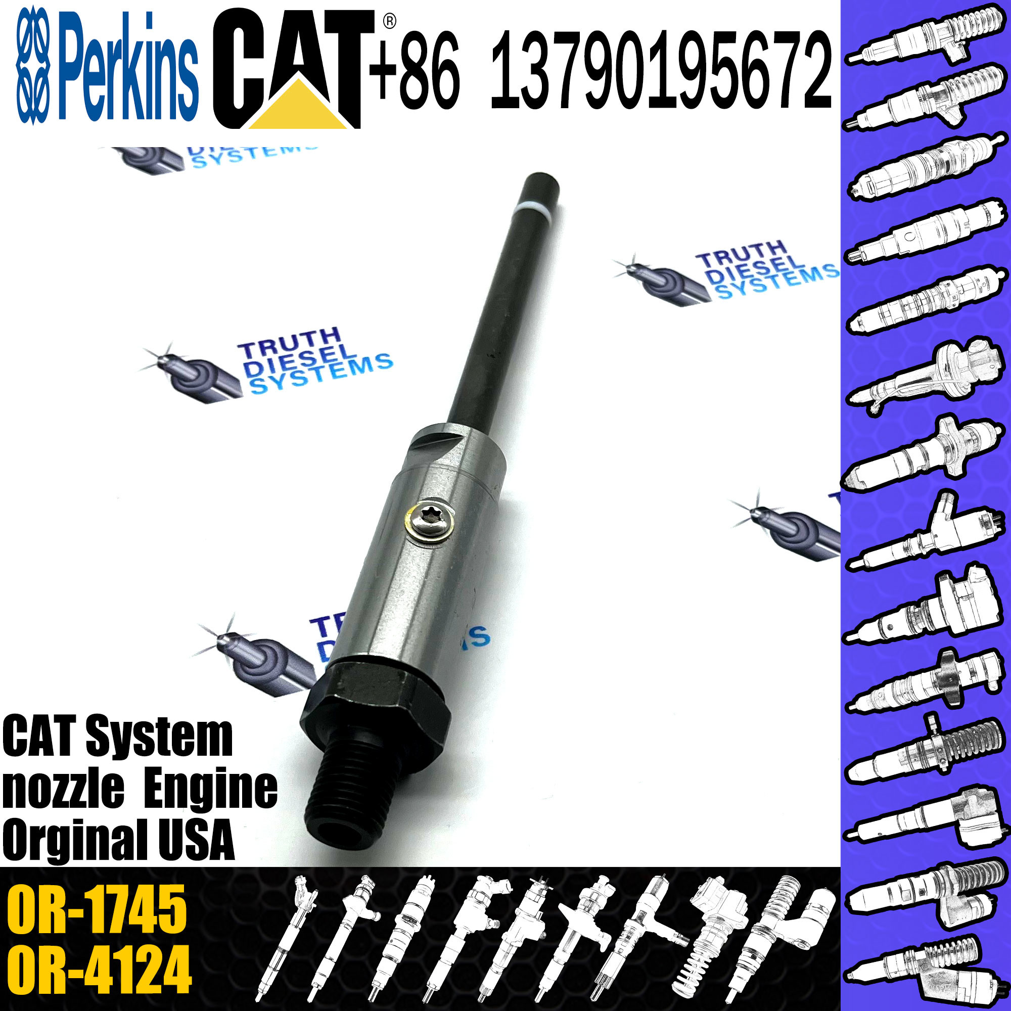 Fuel Injector 4W7018 0R-3422 0R-1745 For Caterpillar Excavator Engine 3406B 3408 3408B 3408C 3412 3412C