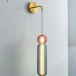 Scandinavian glass pendant lights Minimal colorful lampshade bedside lamp(WH-AP