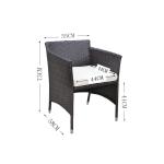 Aluminum 3PC Bistro Chat Set Outdoor Garden Wicker Furniture