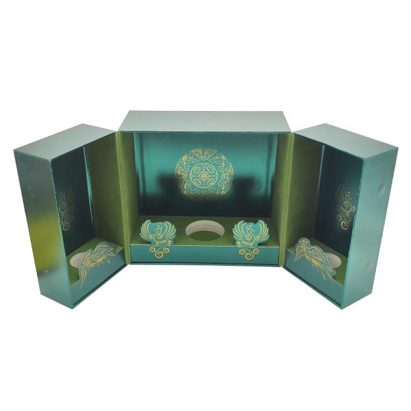 Buy cheap Custom Printed Green Festival Box Luxury Cosmetic Folding Cardboard Rigid Hard Magnetic Gift Box from wholesalers