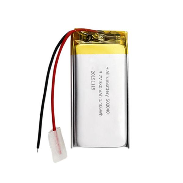 Buy cheap Thin 3.7V 380mAh LiPo Battery Custom Li Ion Rechargeable Battery from wholesalers