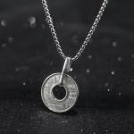 Genuine Iron Meteorite 925 Sterling Silver Pendant Necklace