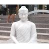Buy cheap White Marble Sitting Buddha Statue Life Size Natural Stone Garden Sculpture from wholesalers