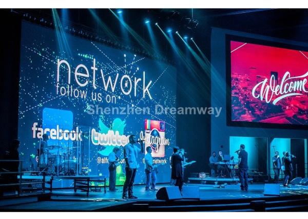 Large HD 5mm Indoor LED Video Screen Rental 1R1G1B Automatic Brightness