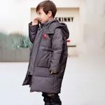 Bilemi Camel Solid Color Boys Parkas Fashion Warm Long Down Jacket Kids Winter