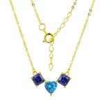 YASVITTI 925 Sterling Silver Multicolored Heart-Shaped Zirconia Pendant Necklace