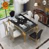 Buy cheap Solid Surface Marble Top Dining Table Set 6 Seater Rectangle Shaped from wholesalers