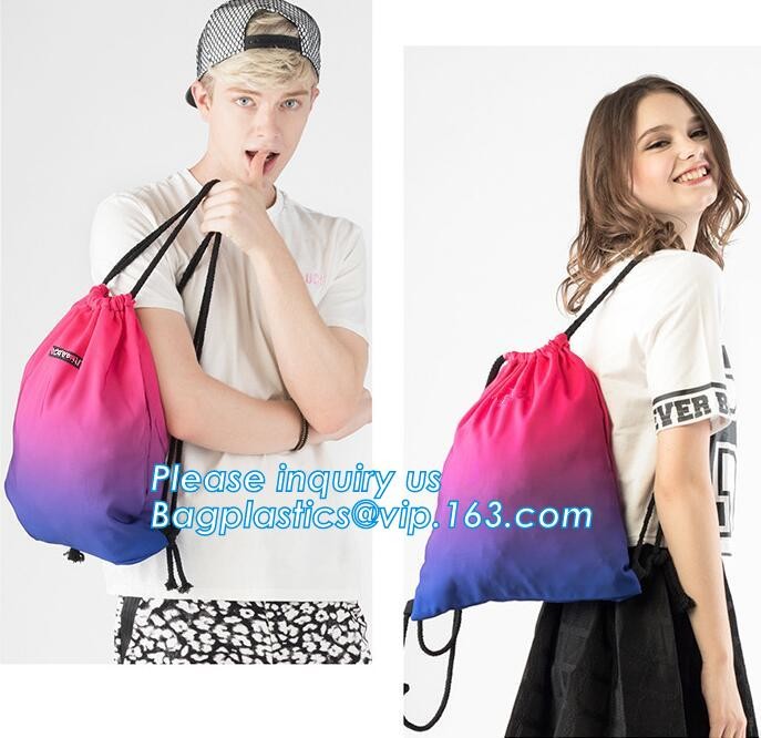 Recycled foldable polyester bag,Custom logo printed basketball backpack 210D polyester printing drawstring bag bagease