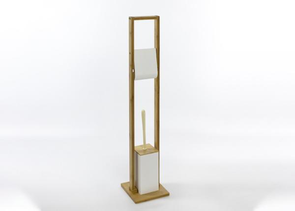 Buy cheap 112cm Height MDF Bamboo Bathroom Toilet Brush Set Tissue Paper Holder from wholesalers