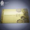 Buy cheap Blank Customized Shiny Gold Metal Business Card Hollow Out Etch Logo from wholesalers