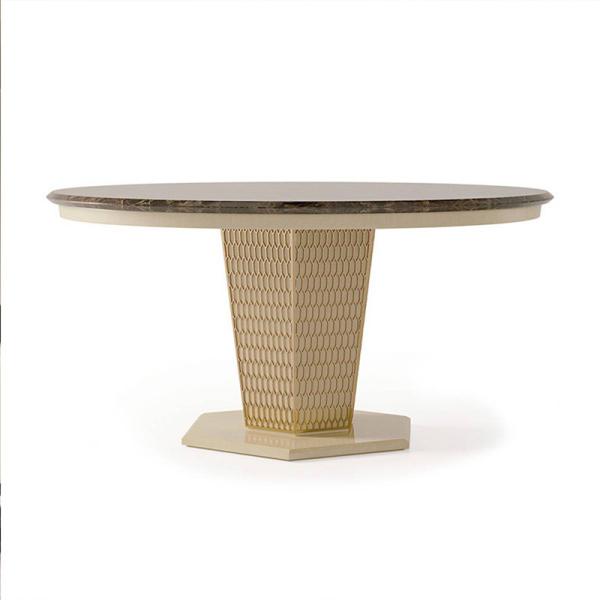 Buy cheap Italian Luxurious Mesa Dining Table Marble Tabletop With Stainless Wire from wholesalers
