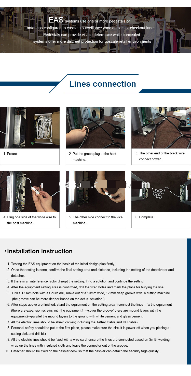 AM 58Khz retail anti-theft eas system anti shoplifting devices door sensor alarm