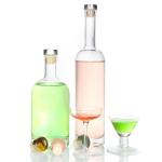 Recycled Glass 700ml Spirit Bottles Round Flint Empty Liquor Bottles