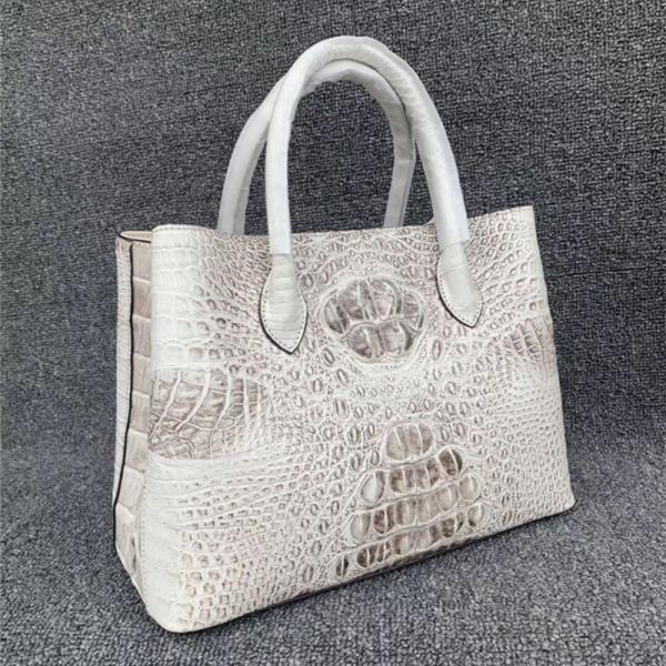 Buy cheap Authentic Alligator Skin Female White Purse Lady Three-way Handbag Genuine Crocodile Leather Women Single Shoulder Bag from wholesalers