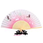 Wholesale Chinese Custom Bamboo Printed Fabric Bamboo Fan Folding Paper Fan Hand