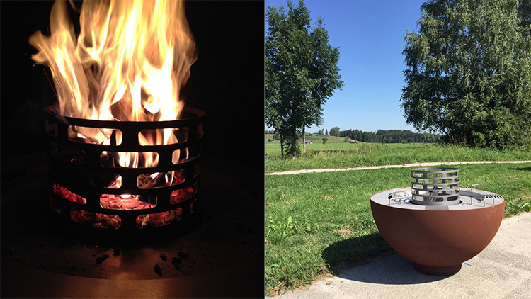 Durable Outdoor Kitchen Barbecue Grills Corten Steel Barbeque Fire Pit Grill
