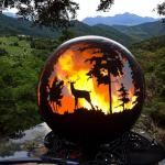 garden Fire Sphere Assemble Outdoor corten steel backyard Fire Pit Bowl
