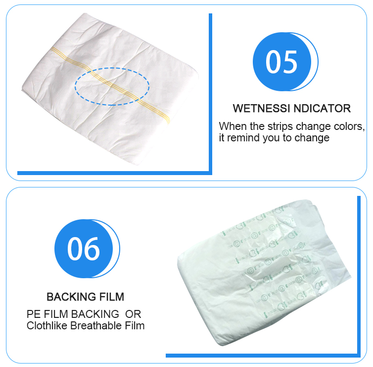 Non Woven Fabric High Absorbance Adult Diapers with Free Shipping and PE Backsheet