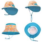Adjustable Neck Flap Childrens Bucket Hats 46cm UV Protection OEM ODM