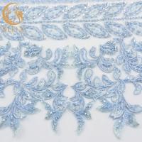 Buy cheap African Pale Blue 3D Embroidery Lace Fabric Handmade For Party Dresses product