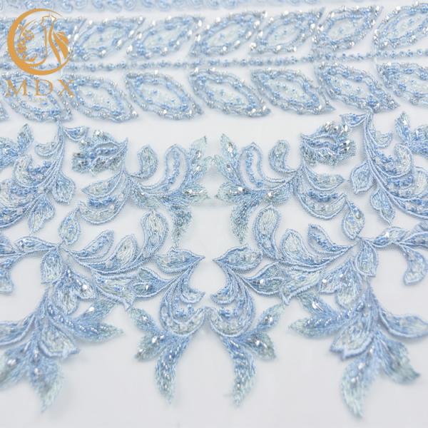 Buy cheap African Pale Blue 3D Embroidery Lace Fabric Handmade For Party Dresses from wholesalers