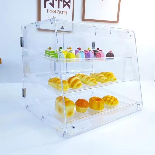 Versatile Acrylic Display Shelf Acrylic Cake Display Box With Tray 54 X 44 X