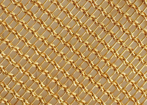 Buy cheap 1.5mm Wire Mesh Laminated Glass Decorative Gold Color Brass from wholesalers