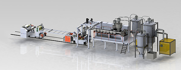 up to 1500kg/h High capacity 95mm diameter Parallel Twin Screw Extruder Machine thermal forming PET Sheet production line