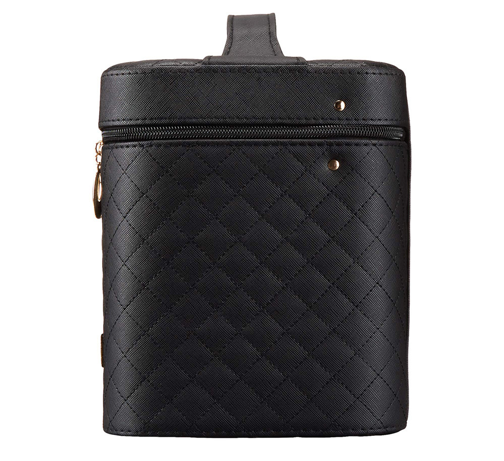Women PU Leather Makeup Train Case With Mirror