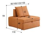 BN Single Puff Sofa Bed Living Room Retractable Single Sofa Bed Recliner