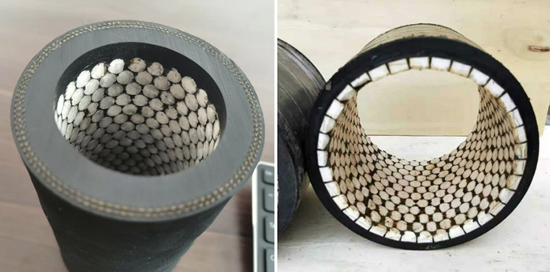 Flexible Rubber Ceramic Lined Hose Wear Corrosion Resistant for Granit Slurry