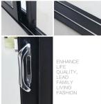 Three Tracks Black Aluminium Frame Glass Doors Foldable 2.0mm Thick