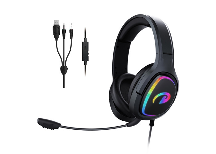 Anti Entanglement RGB Gaming Headset USB POK 38db Light Up