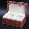 Buy cheap Luxury Waterproof Velvet Double Watch Box Brown Rectangle Durable For Men'S Watches from wholesalers