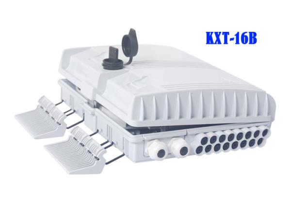 Quality 2 Into 16 Out Overhead Fiber Optic Distribution Box Splicing Black Holding Pole Gray for sale