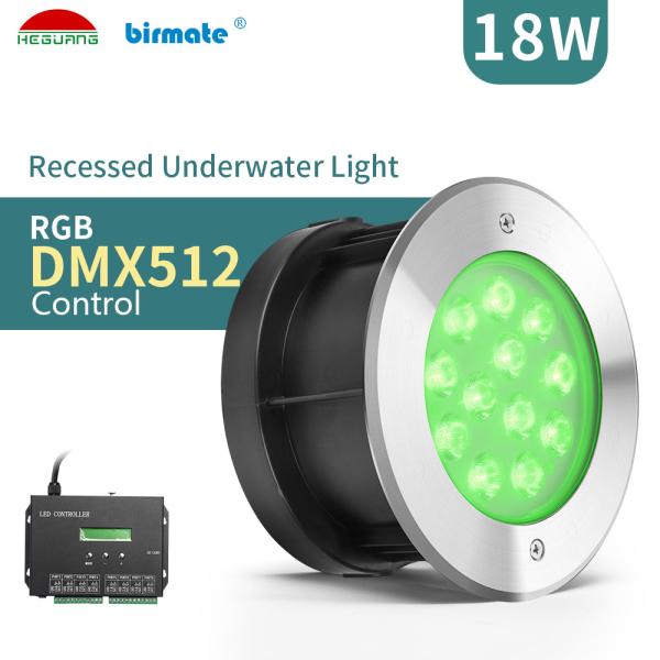 Buy cheap FCC 600LM IP68 DMX512 Color Changing LED Spotlights 18W DC24V SS316L from wholesalers