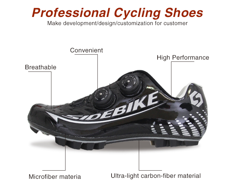 Self Locking Carbon Fiber Cycling Shoes , Specialized Pro Carbon MTB Shoes