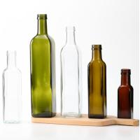 Buy cheap Glass Collar Clear 500ml 750ml Dark Green Round Marasca Cooking Oil Bottle With Lid product
