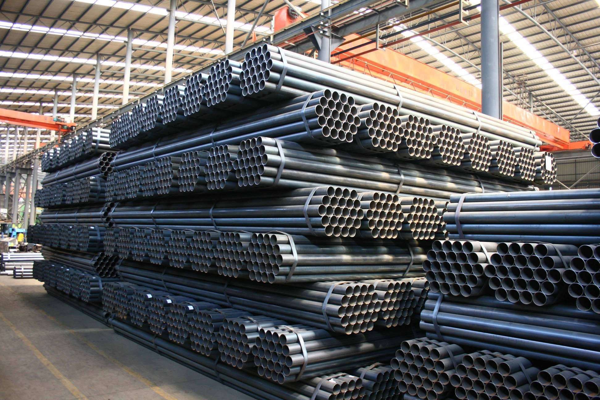 Gr B Sch40 Erw Steel Pipe Structure / Fluid Transportation