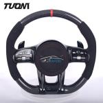 Red Stripe Mercedes Benz Steering Wheel Carbon Fiber Luxury Alcantara