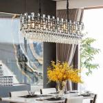 Modern crystal chandelier for Living Room Modern Rectangle Kitchen island indoor