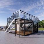 40FT Hurricane Proof Modular Home Glass Wall Terrace Prefab House for Steel