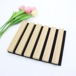 Luxury Acoustic Panels Board Fabric Wooden Grooved Fluted 2400 * 600mm