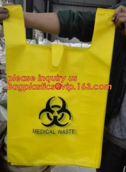 disposable hospital medical waste garbage Biohazard bag, PE biohazard eco bag,
