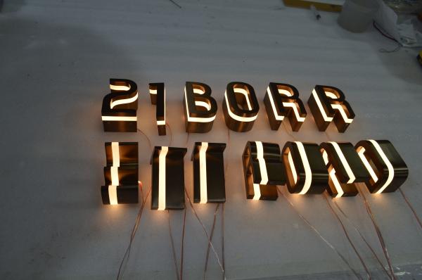 Buy cheap Bronze / Brass Edge Lit Acrylic Letters Stainless Steel UL Approved from wholesalers