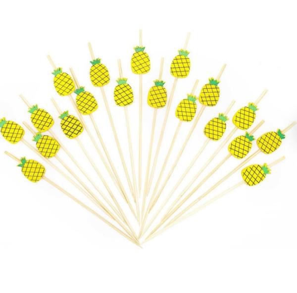 Buy cheap 12cm Disposable Cocktail Decorative Bamboo Food Picks Stick Pineapple Bead from wholesalers