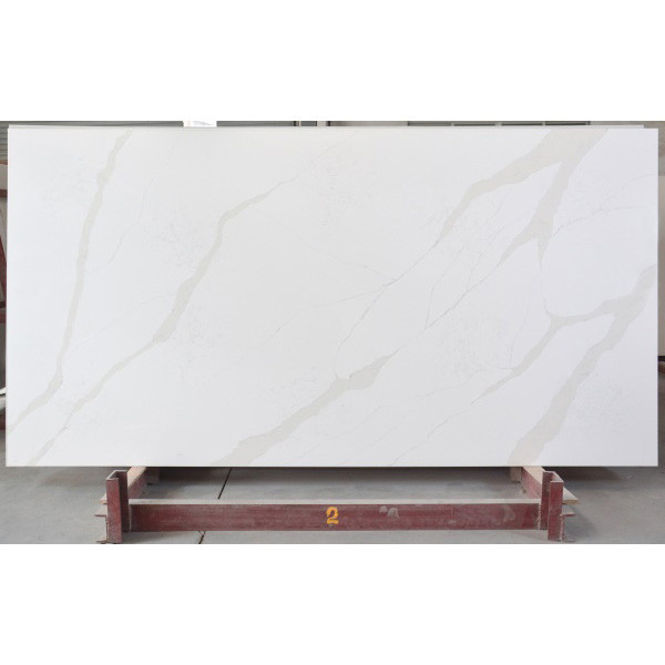 Engineered Quartz Stone Polished 3200*1800 Calacatta White Quartz