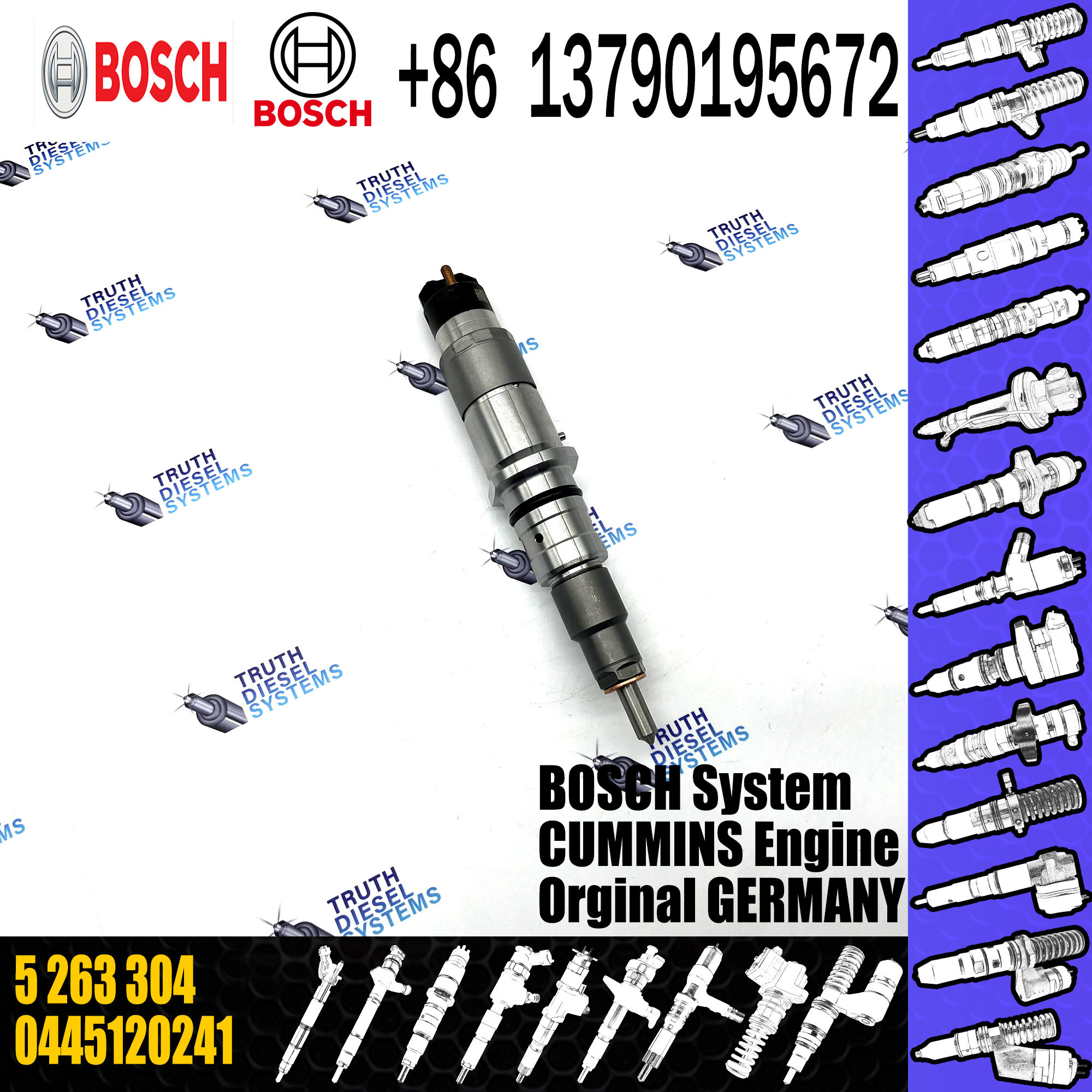 Fuel system Common rail fuel injector 0445120122 ISLe QSL9 engine fuel injector 4930485 5263304